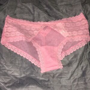 Victoria’s Secret Pink Lace Hipster Panties with Scalloped Edges